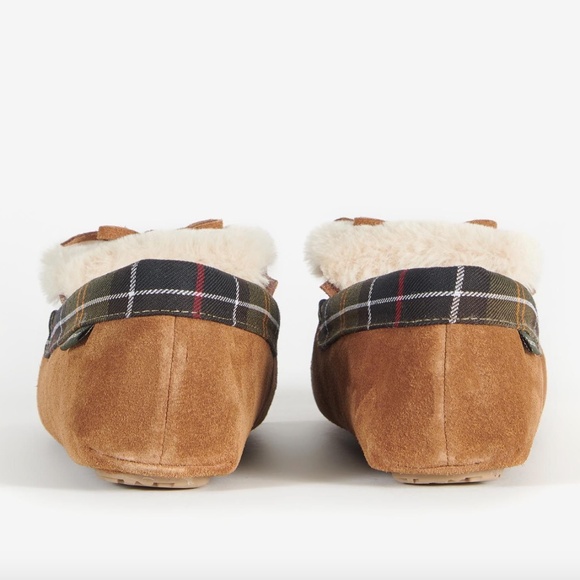 BARBOUR Darcie Faux Shearling Moccasin in Tan Suede - Size 8 - Picture 9 of 10